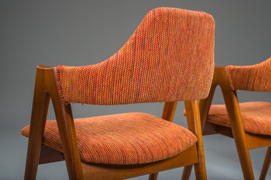 Image 1 of Dänische Kompass-Esszimmerstühle von Kai Kristiansen, 1960er Jahre, Satz 4