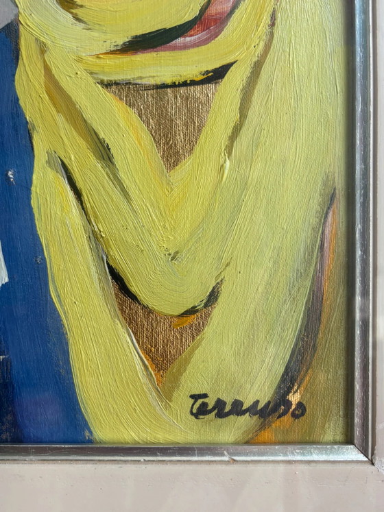 Ölgemälde auf Leinwand „Die Prozession“ von Saverio Terruso, 1970er Jahre – Gemälde & Zeichnungen, Canvas (photo 4 of 9)