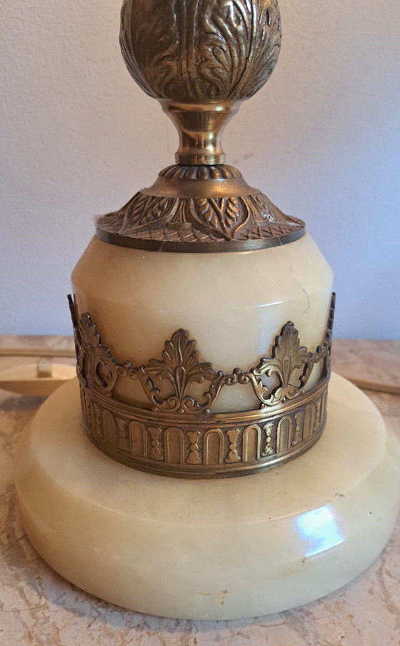 Image 1 of 2x lamp base vintage Alabaster Herna