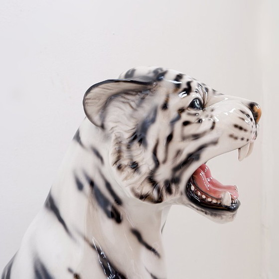 Image 1 of Ceramic White Tiger - Ceramiche boxer, Italy