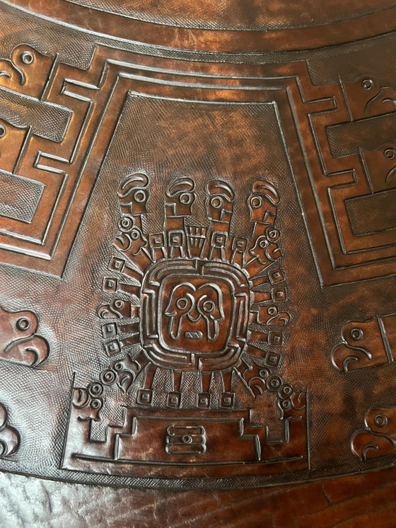 Monumentaler Angel Pazmiño Leder- & Holz-Couchtisch – Muebles de Estilo, Ecuador, 1960er/70er – Pazmino (photo 13 of 19)