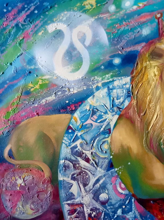 Pittura a olio originale Espressionismo astratto Astrologia Segno zodiacale Leone – Dipinti e disegni, Canvas (photo 5 of 8)