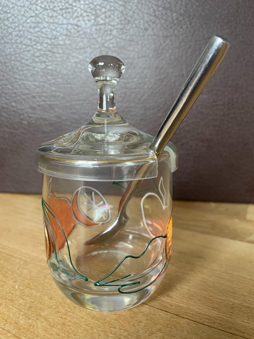 Echtes Glas + Deckel Paul Nagel Tiffany-Stil Glasdesign Konfitüre – servies (photo 2 of 5)