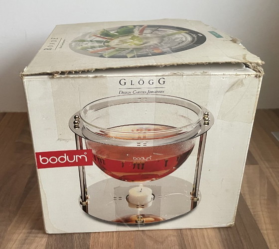 Image 1 of Bodum - Rotondo - Ciotola vintage per cioccolato in vetro con supporto in metallo design Carsten Jörgensen incl. scatola