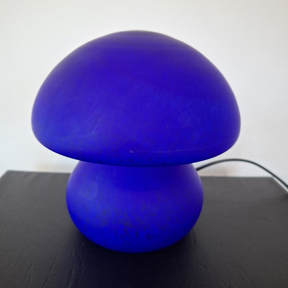 Image 1 of Atmospheric vintage glass mushroom table lamp