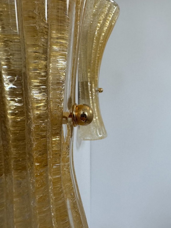 Image 1 of Coppia di applique da parete vintage in vetro di Murano stampato e pressato, Italia, 1980