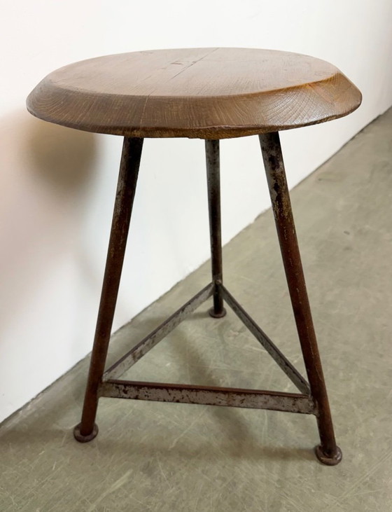 Image 1 of Grey Industrial Workshop Stool, 1960s