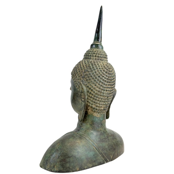 Busto de Bronce de Buda estilo Sukhothai – Tailandia, Siglo XX – Esculturas, Bronze (photo 6 of 11)