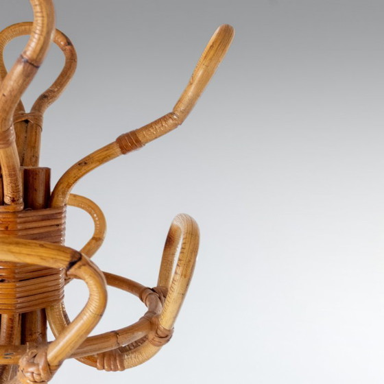 Image 1 of 1x Vintage gebogen bamboe kapstok, Franco Albini, Italië, jaren 1950