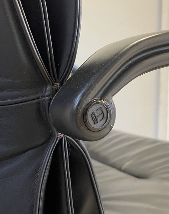 Image 1 of Black Leather Office Chair Model "Qualis" by Emilio Ambasz for Tecno, 1991