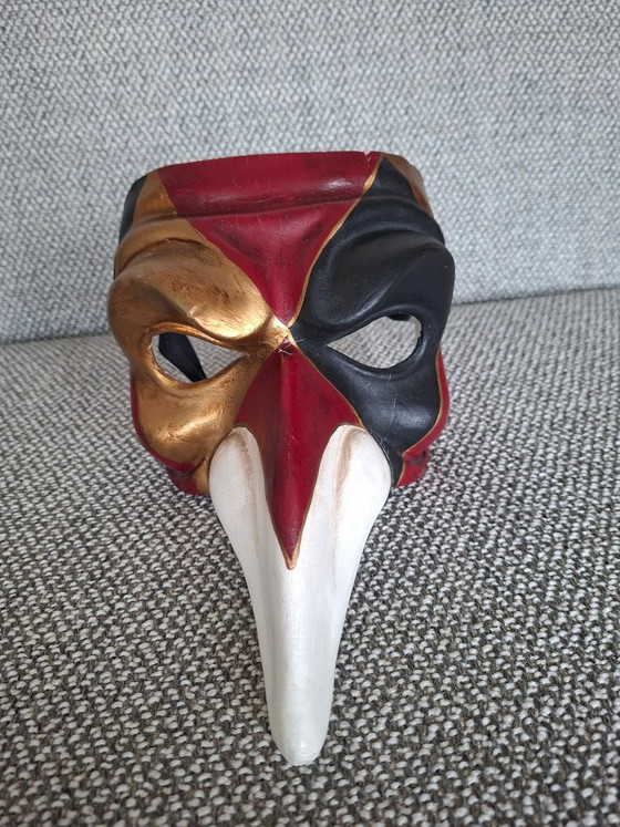 Maschera veneziana Capitano Serena Artepous, fatta a mano, Oggetti decorativi, Altro, Rosso, Vintage (foto 3 di 5)