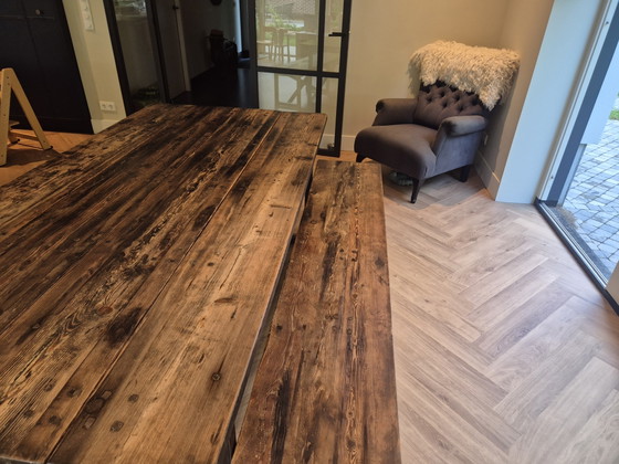 Image 1 of Timothy Oulton Axel table and benches 105x213