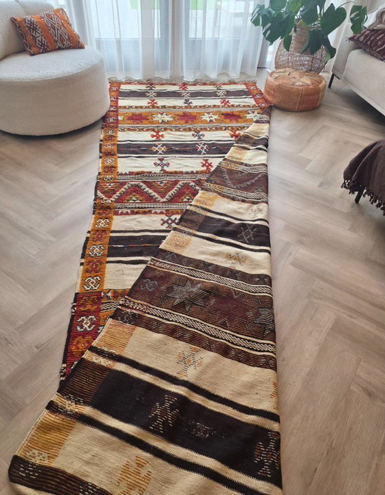 Image 1 of Vintage '60s Berber Tapijt - 372x157cm, Handgeweven Wol
