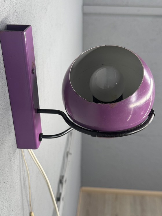 Image 1 of Purple wall lamp in retro Gepo style
