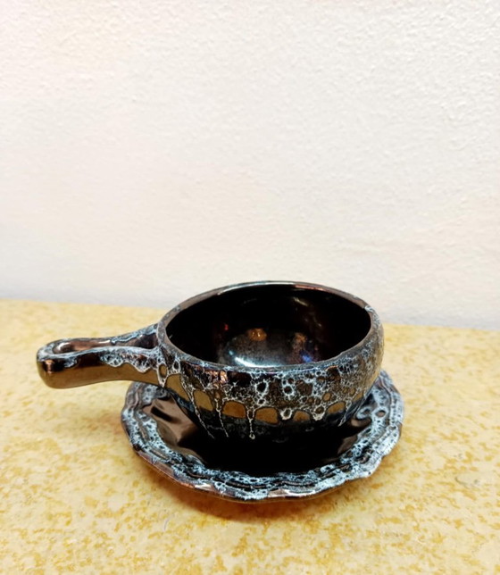 Image 1 of 6x vintage Sars Poteries coffee cups, 1960s