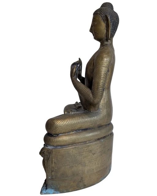 Sitzender Shakyamuni Buddha mit predigender Mudra – bronzene Tempelstatue – Bildhauerei (photo 7 of 13)
