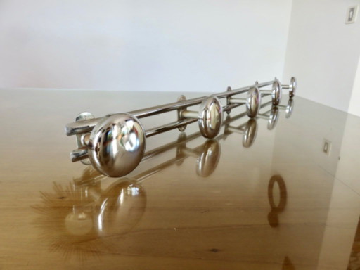 Appendiabiti in Metallo Cromato, Vintage, 5 Ganci, Anni '80 – kapstokken, Chrome