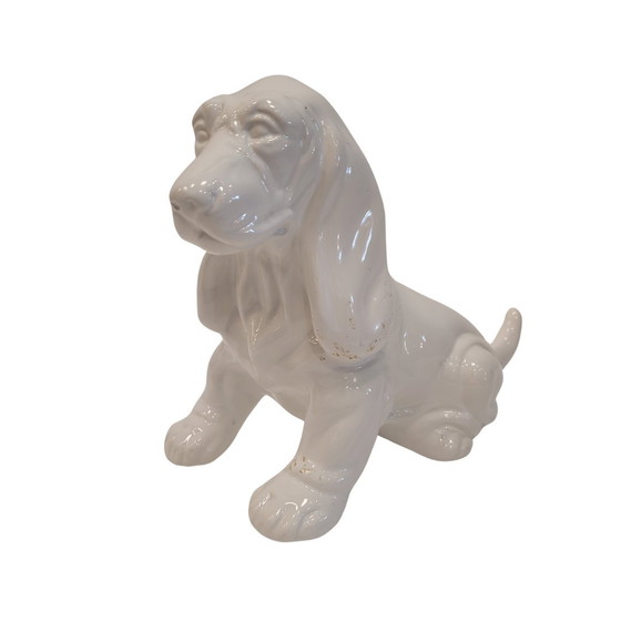 Image 1 of Escultura Perro “Basset Hound”, Cerámica, 40’S - Alemania