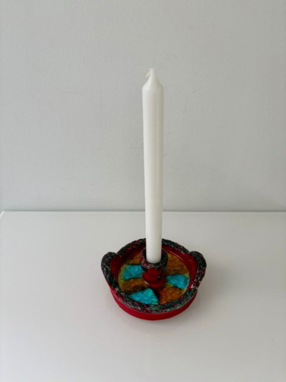 Expressive Brutalist Candle Holder with Glass Mosaic – Bienal, Ceramic (photo 2 of 15)