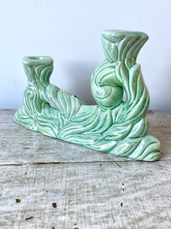 Vintage Belgian Art Deco Candle holder - Hubert Bequet – Ceramic (photo 7 of 11)