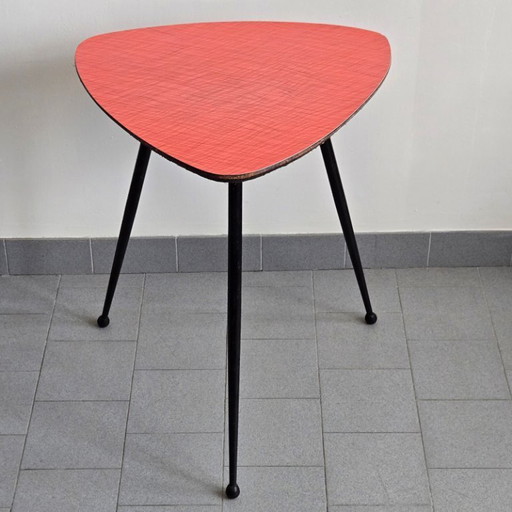 TABLE DE BISTROT BAR VINTAGE 1950 TRIPODE FORMICA & ACIER 50S ROCKABILLY ZAZOU