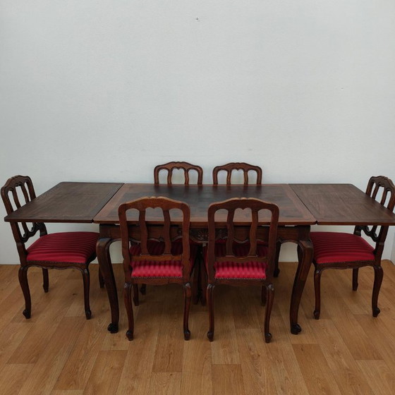 Set da pranzo antico rustico con tavolo e sedie – Tessile (photo 2 of 27)