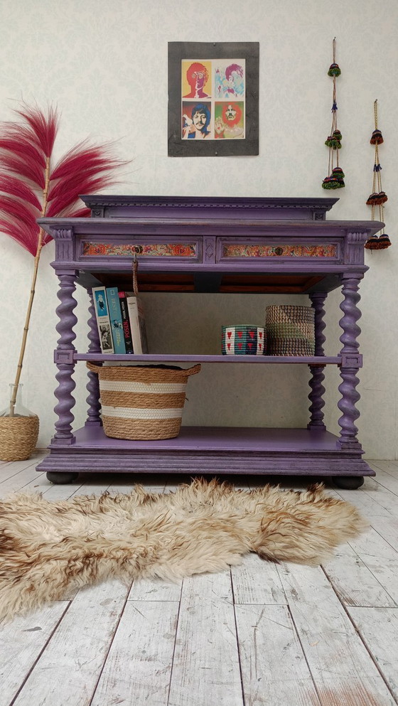 Image 1 of Bohemian Style Wooden Sideboard