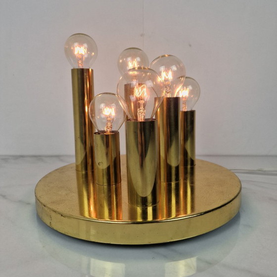 Image 1 of 6-Light Flush-Mount Attributed to Gaetano Scioliari for Boulanger, Italy 1970's