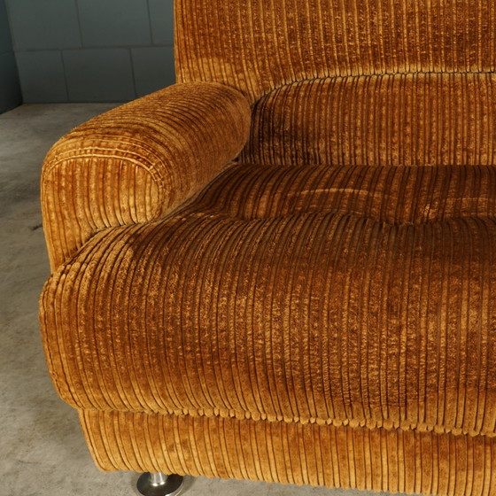 Image 1 of Midcentury modular sofa - brown rib fabric - 1970s