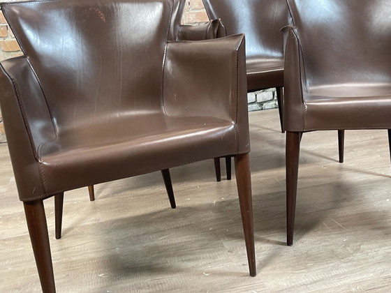 Matteo Grassi Vela Stühle 4er-Set – Braun | Carlo Bartoli – Esszimmerstühle, Leather, Wood (photo 4 of 11)