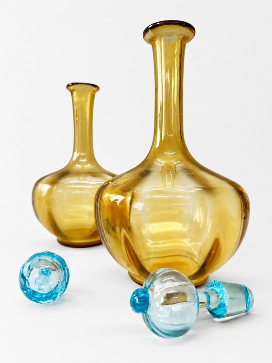 Image 1 of Carafes antiques françaises « George Sand » – Cristallerie de Portieux – ca. 1900