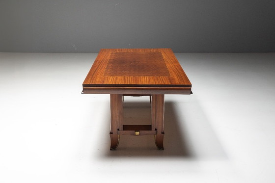 Image 1 of Art-Deco-Esstisch aus Parkett – 1930er Jahre