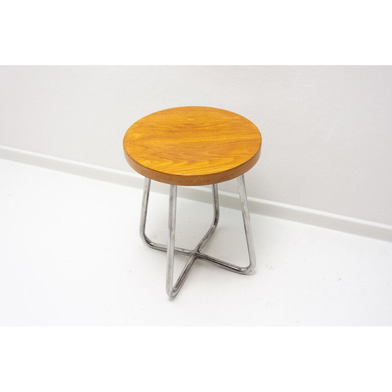 Image 1 of Tabouret tubulaire Bauhaus vintage de Robert Slezák, Tchécoslovaquie, années 1930