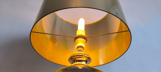 Image 1 of 💎 ✨ Magnifique grande lampe italienne 1960 céramique / or — Esprit Bitossi / Zaccagnini ✨💎