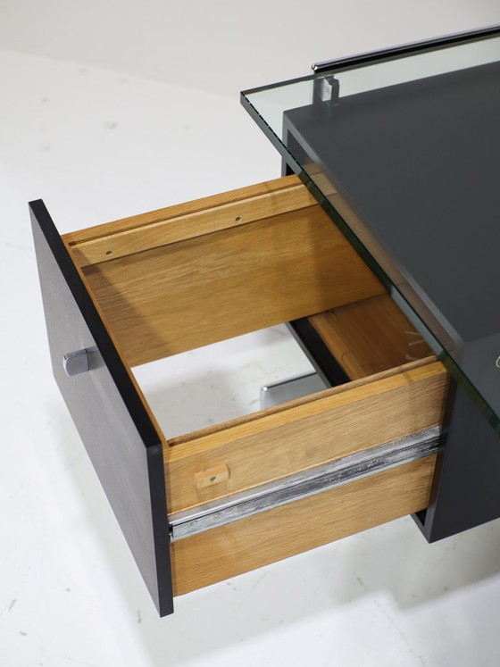 Image 1 of Preben Fabricius and Jørgen Kastholm desk black chrome glass 1960s