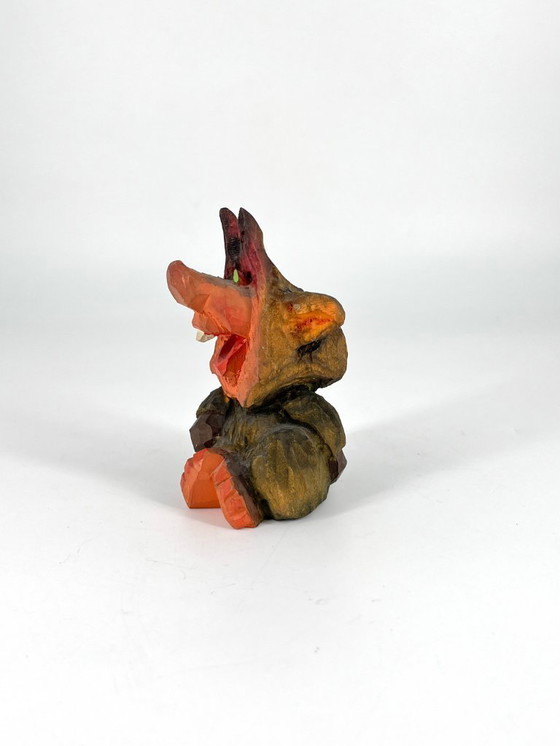 Image 1 of Hand-Carved Wooden Troll / Devil – Attributed to Henning, Norway – Scandinavian Folk Art