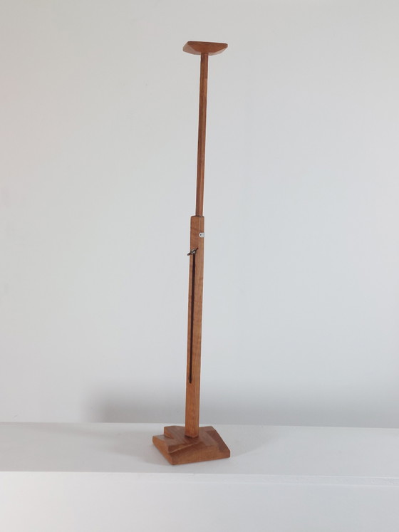 Image 1 of Porte-chapeau ancien français en bois, hauteur réglable, style Art déco