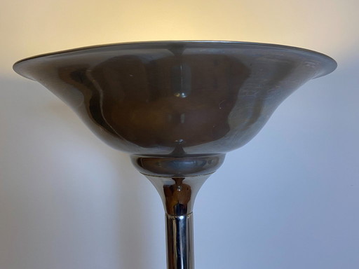 Set van twee art-deco vloerlampen – nikkel, geïnspireerd op Demeyere