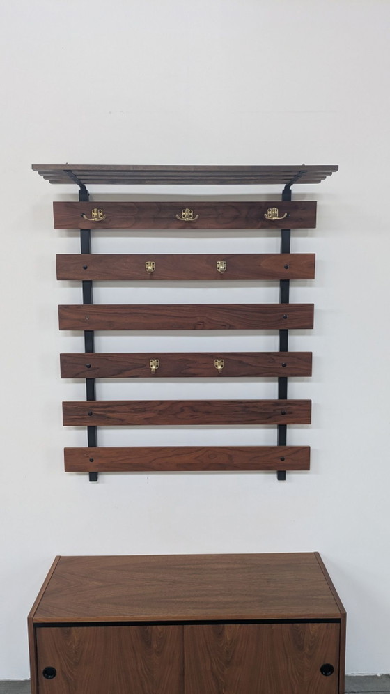 Vintage Scandinavian design coat rack – Metal, Wood (photo 6 of 6)