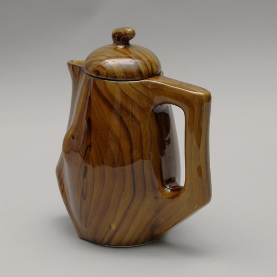 Image 1 of Eugène Grandjean - Vaisselle Faux Bois - Atelier Grandjean, Vallauris, France - années 1960 - marqué