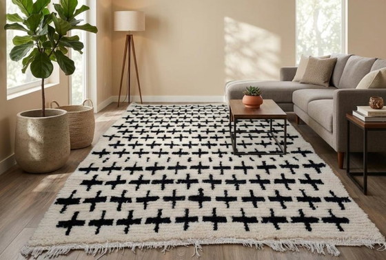 Image 1 of Marokkanischer Wollteppich – Einzigartiges Design, 200 cm x 300 cm