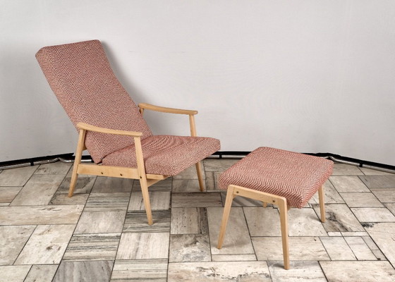 Fauteuil inclinable vintage avec repose-pieds, années 1960, Tchécoslovaquie – Český Nábytek (photo 3 of 19)