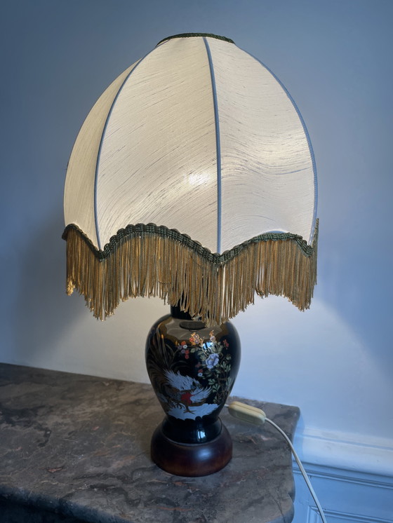 Image 1 of Lampe à Poser Vintage en Céramique Noire
