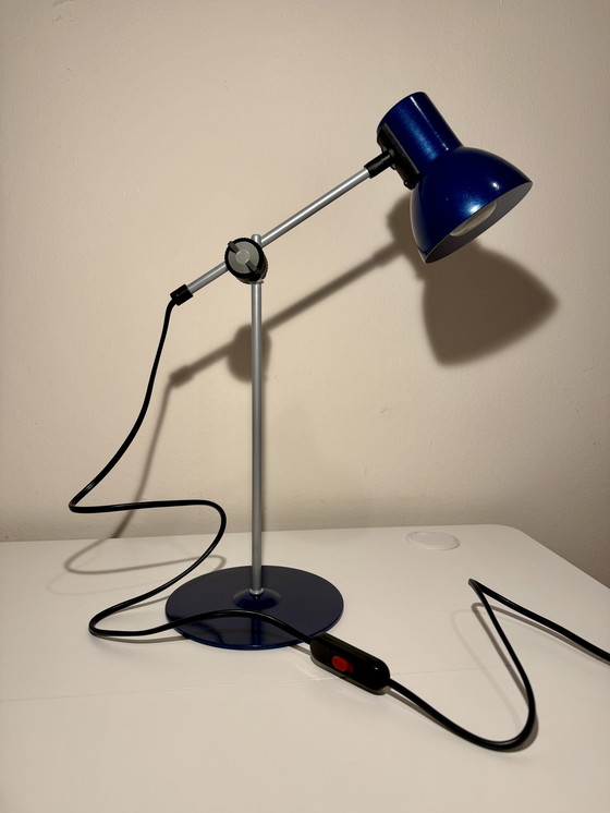 Image 1 of Veneta Lumi Massive Lampe de bureau bleu métallique 80S