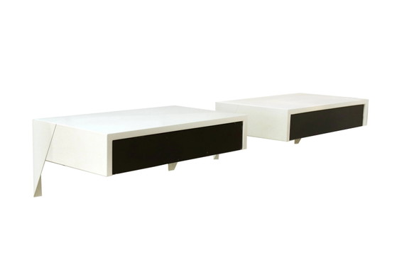Set van twee Martin Visser DD01 Bergeijk wandplanken met lades voor Spectrum, Nederland 1956 – Wandrek, Wood (photo 3 of 6)