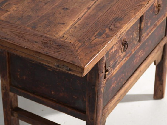 Consolle cinese antica con tre cassetti e patina scura – Cina, circa 1900 – Console (photo 16 of 40)