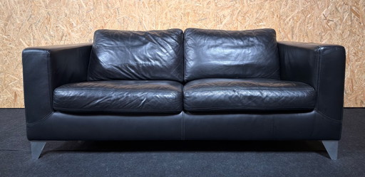 Machalke Design Leather Sofa Model Pablo Black