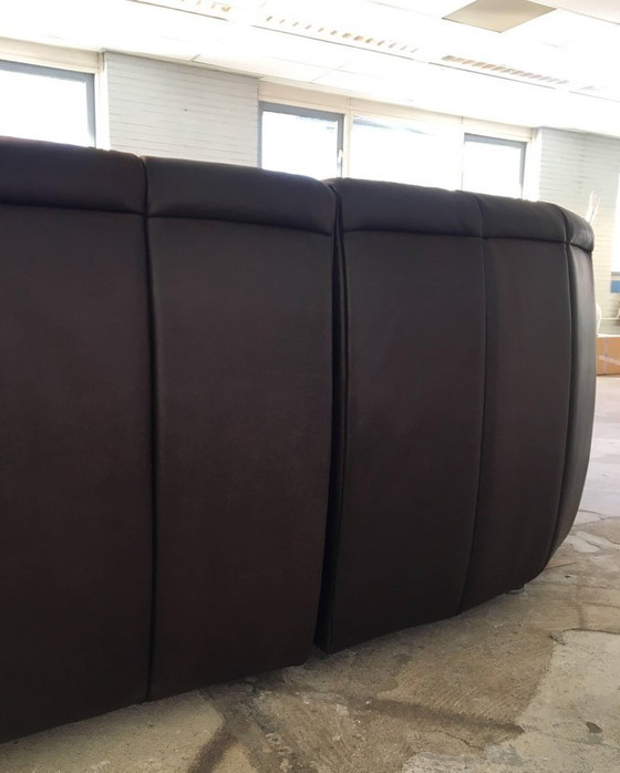 Image 1 of Model DS-1064 Brown Leather Landscape Sofa by Hugo de Ruiter for de Sede, 2008