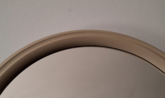 Image 1 of Vintage beige ronde Tijgerspiegel jaren 70