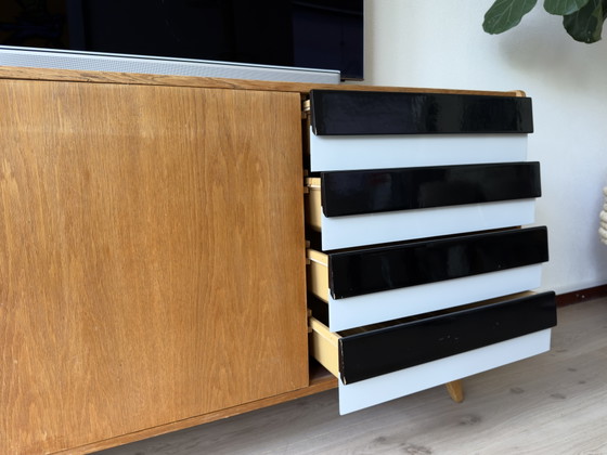 Vintage Jiri Jiroutek Dresser / Sideboard – Black and White Plastic Drawers – Wood (photo 3 of 8)